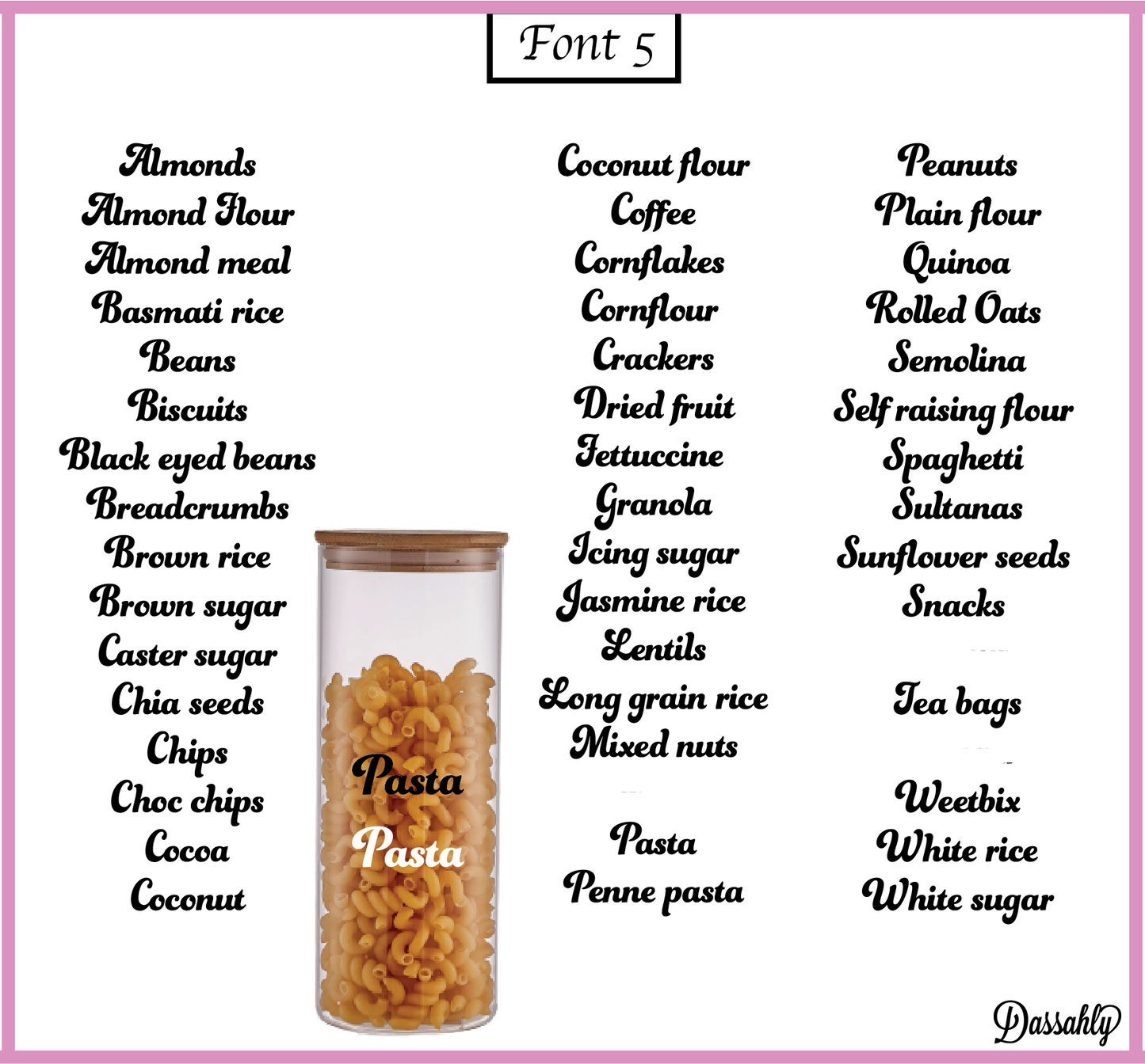 Essential Pantry Vinyl Decal Label Pack - Dassahly