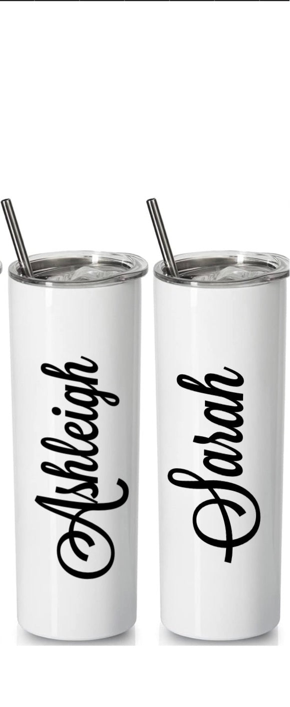 Personalised Skinny White Tumbler [Print]