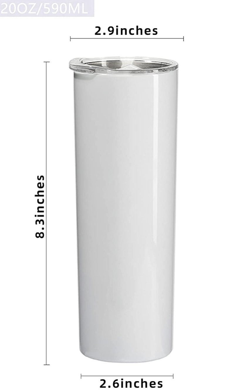 Personalised Skinny White Tumbler [Print]