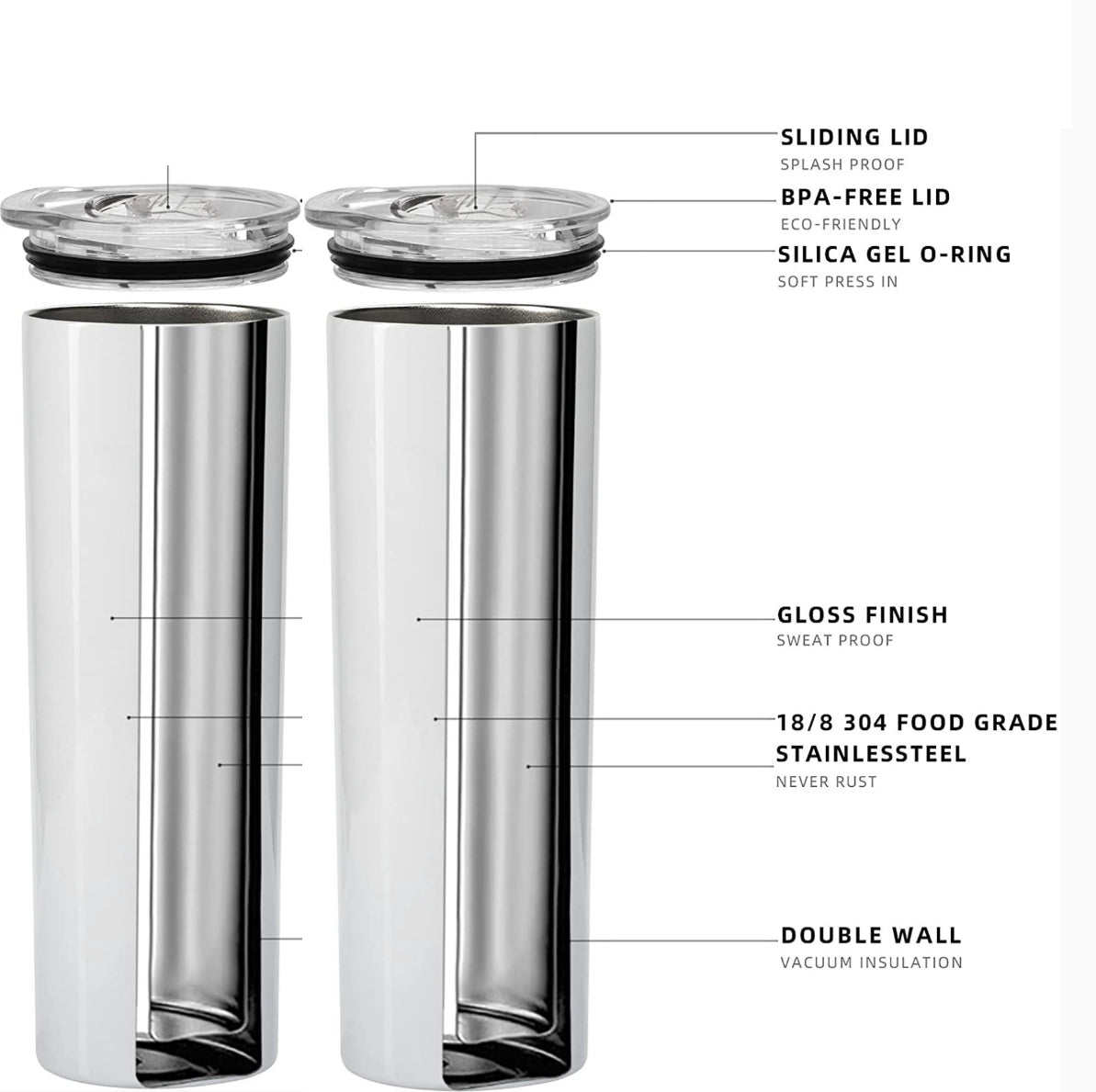 White Skinny Tumbler