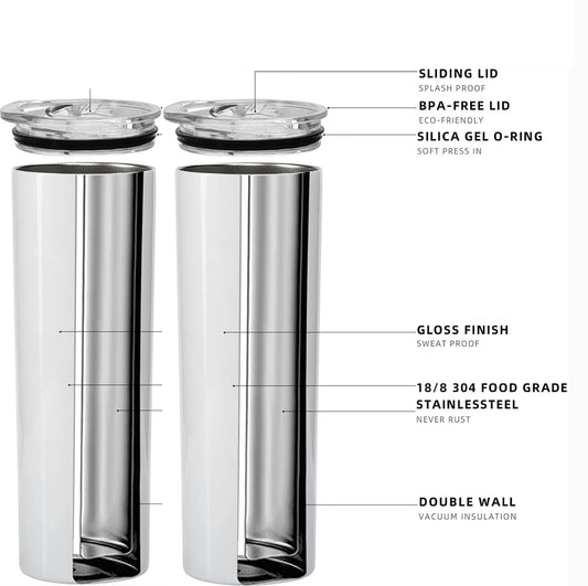 White Skinny Tumbler