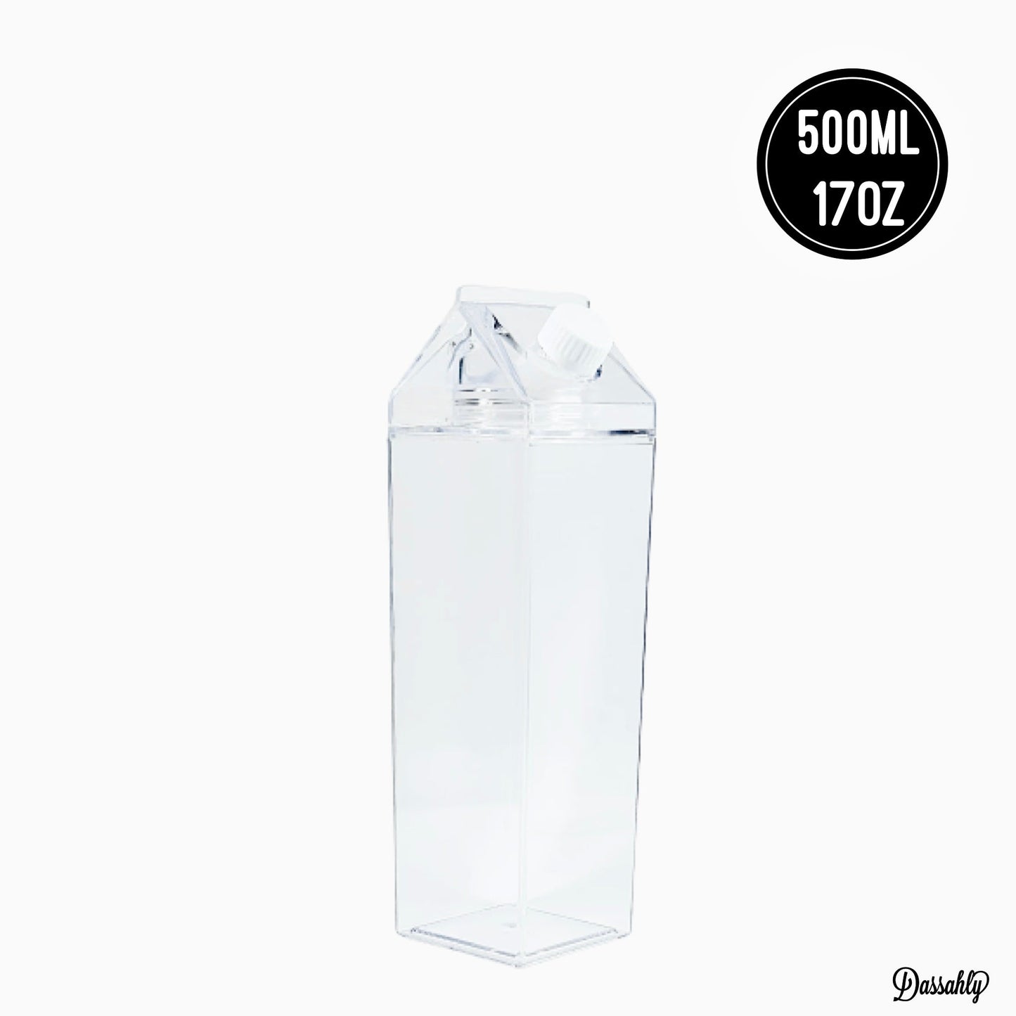 Clear Acrylic Water/Fridge Bottle With Label